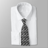 Zwart-wit honkbal stropdas (Gebonden)