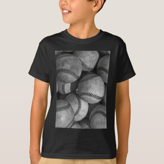 Zwart-wit honkbal t-shirt (Voorkant)