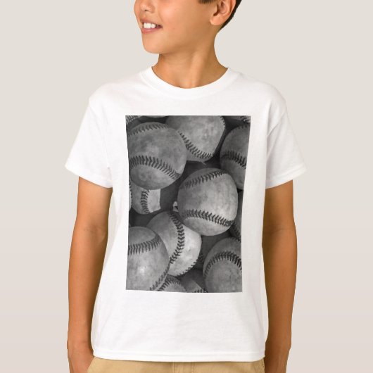 Zwart-wit honkbal t-shirt (Voorkant)