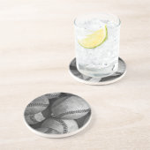 Zwart-wit honkbal zandsteen onderzetter (Zijkant)