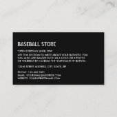 Zwart-wit honkbalknuppel, honkbalspeler, coach visitekaartje (Achterkant)