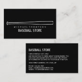 Zwart-wit honkbalknuppel, honkbalspeler, coach visitekaartje (Voorkant / Achterkant)