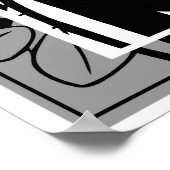 Zwart-wit-hoofddekommaherensilhouettes Poster (Hoek)