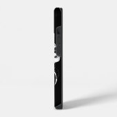 Zwart & Wit Hoofdtelefoon Silhouet iPhone Hoesje (Linkerkant)
