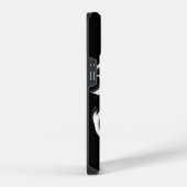 Zwart & Wit Hoofdtelefoon Silhouet iPhone Hoesje (Rechterkant)