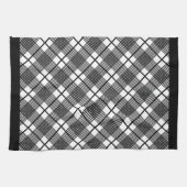 Zwart-wit horizontaal geruit patroon theedoek (Horizontaal)
