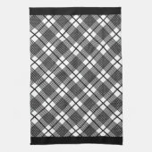 Zwart-wit horizontaal geruit patroon theedoek (Verticaal)