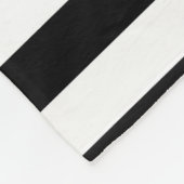 Zwart wit horizontaal preppy stripe Name Monogram Fleece Deken (Hoek)