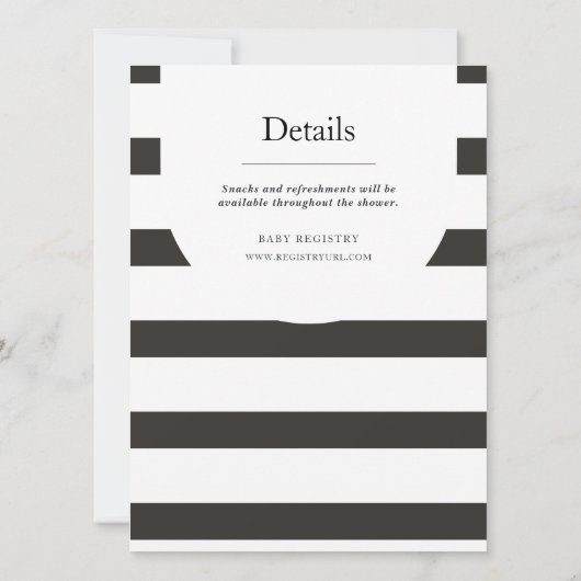  zwart-wit horizontale streepdouche kaart (Achterkant)