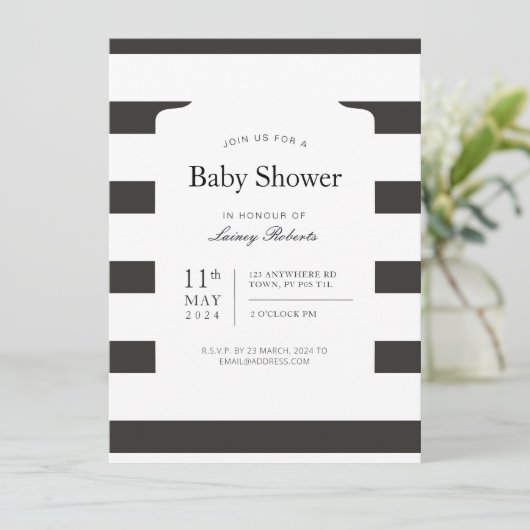  zwart-wit horizontale streepdouche kaart (Staand voorkant)