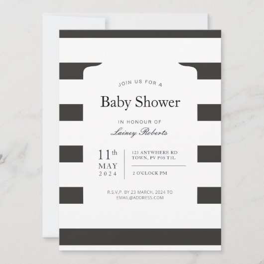 zwart-wit horizontale streepdouche kaart (Voorkant)