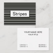 Zwart Wit Horizontale Strepen Minimalistisch Decor Visitekaartje (Voorkant / Achterkant)