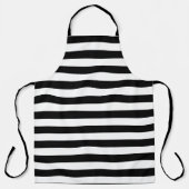 Zwart-wit horizontale strepen ontwerp schort (Voorkant)