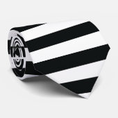 Zwart-wit horizontale strepen stropdas (Opgerold)