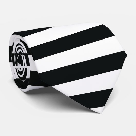 Zwart-wit horizontale strepen stropdas (Opgerold)