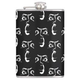 zwart-wit horror gezicht heupfles