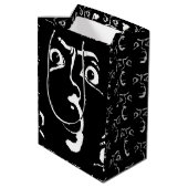 zwart-wit horror gezicht medium cadeauzakje (Achterkant Gekanteld)