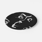 zwart-wit horror gezicht papieren bordje (Gekanteld)