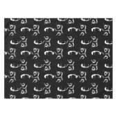 zwart-wit horror gezicht tafelkleed (Voorkant (Horizontaal))