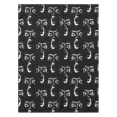 zwart-wit horror gezicht tafelkleed (Voorkant)