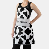 Zwart & wit "hot Momma" koeienhuid design schort (Insitu)