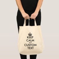 Zwart-wit Houd Kalme kruidenier canvas tas