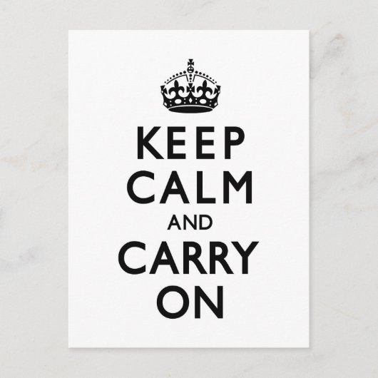 Zwart-wit houd Rust en draag Briefkaart (Voorkant)