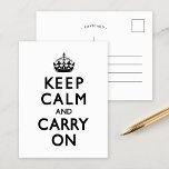 Zwart-wit houd Rust en draag Briefkaart<br><div class="desc">Zwart houd Rust en draag</div>