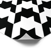 Zwart-wit Houdstooth Patroon Poster (Hoek)