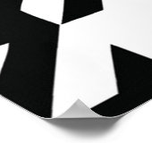 Zwart-wit Houdstooth Patroon Poster (Hoek)