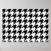 Zwart-wit Houdstooth Patroon Poster (Voorkant)