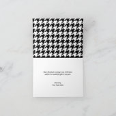Zwart & Wit Houndstooth aangepaste kaart met bedan (Binnen)