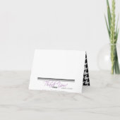 Zwart & Wit Houndstooth aangepaste kaart met bedan (Achterkant)