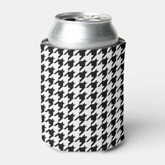 Zwart-wit houndstooth blikjeskoeler (Blikje Voorkant)
