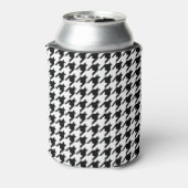 Zwart-wit houndstooth blikjeskoeler (Blikje Achterkant)