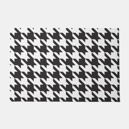 Zwart-wit Houndstooth deurmat (Voorkant)