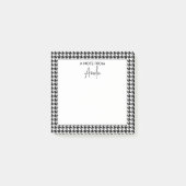 Zwart-wit Houndstooth gepersonaliseerde naam Post-it® Notes (Voorkant)