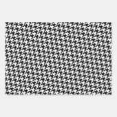 Zwart-wit Houndstooth Monogram Polka Dot Inpakpapier Vel (Voorkant)