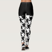 Zwart-wit Houndstooth Motief Decor op Leggings (Achterkant)