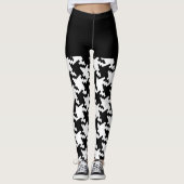Zwart-wit Houndstooth Motief Decor op Leggings (Voorkant)