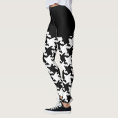 Zwart-wit Houndstooth Motief Decor op Leggings (Links)