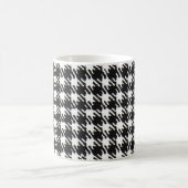 Zwart-wit houndstooth patroon aanpasbaar koffiemok (Center)