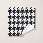 Zwart-wit houndstooth-patroon bad handdoek (Wasdoekje)