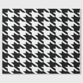 Zwart-wit houndstooth-patroon cadeaupapier (Vlak)