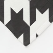 Zwart-wit houndstooth-patroon fleece deken (Hoek)