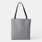 Zwart-wit Houndstooth-patroon Gepersonaliseerd Tote Bag (Achterkant)