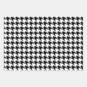 Zwart-wit houndstooth-patroon inpakpapier vel (Voorkant 3)