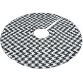 Zwart Wit Houndstooth Patroon Kerstboom Rok (Gekanteld)