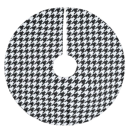 Zwart Wit Houndstooth Patroon Kerstboom Rok (Voorkant)