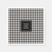 Zwart-wit houndstooth-patroon servetten (Voorkant)